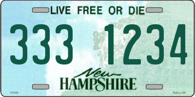 NH license plate 3331234