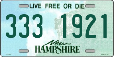 NH license plate 3331921