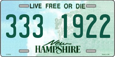 NH license plate 3331922