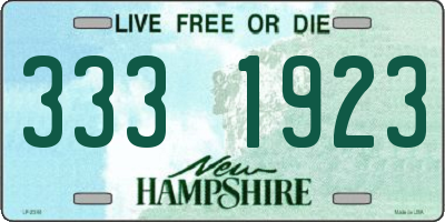 NH license plate 3331923