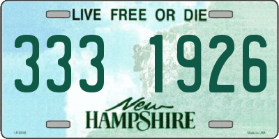 NH license plate 3331926