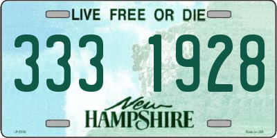 NH license plate 3331928