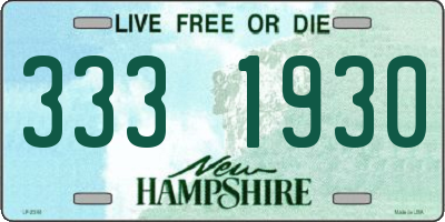 NH license plate 3331930
