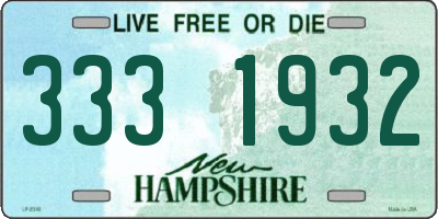 NH license plate 3331932