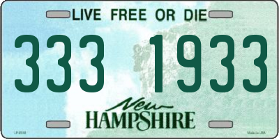 NH license plate 3331933