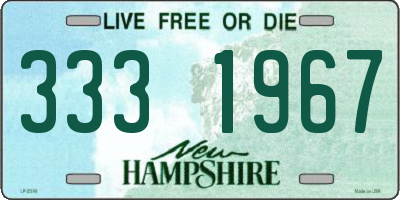 NH license plate 3331967