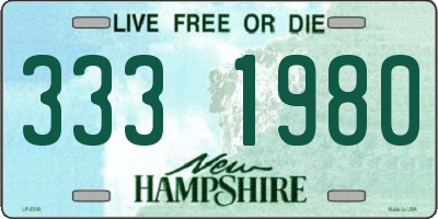 NH license plate 3331980