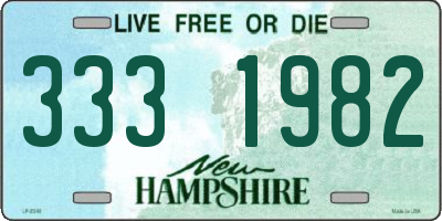 NH license plate 3331982