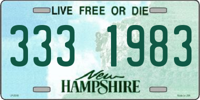 NH license plate 3331983