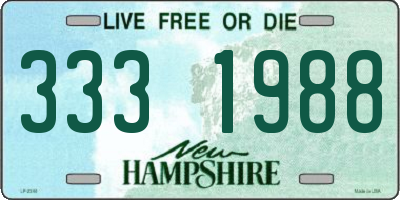 NH license plate 3331988