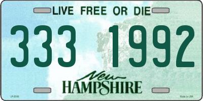 NH license plate 3331992