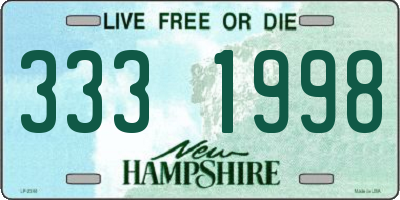 NH license plate 3331998
