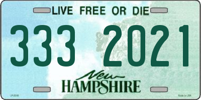 NH license plate 3332021