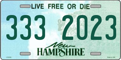 NH license plate 3332023