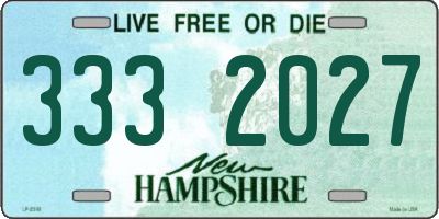 NH license plate 3332027