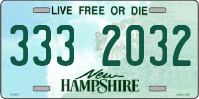 NH license plate 3332032