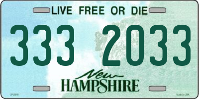 NH license plate 3332033