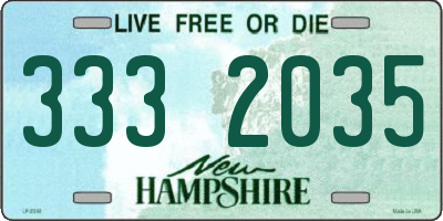 NH license plate 3332035