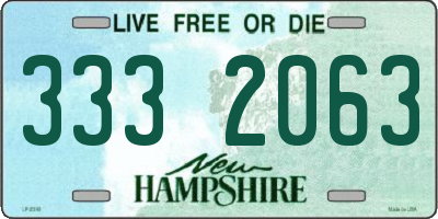 NH license plate 3332063