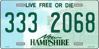 NH license plate 3332068