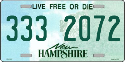 NH license plate 3332072