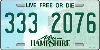 NH license plate 3332076