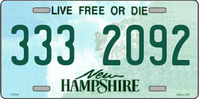 NH license plate 3332092