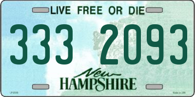 NH license plate 3332093