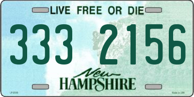 NH license plate 3332156