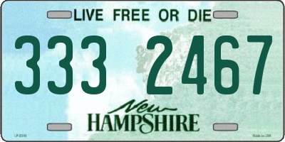 NH license plate 3332467
