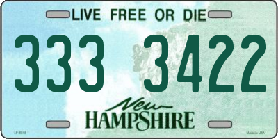 NH license plate 3333422