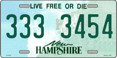 NH license plate 3333454
