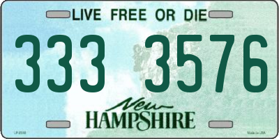 NH license plate 3333576
