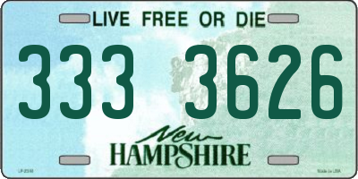 NH license plate 3333626