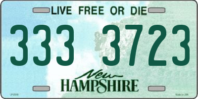 NH license plate 3333723