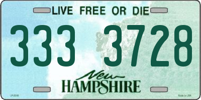 NH license plate 3333728