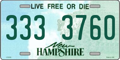 NH license plate 3333760
