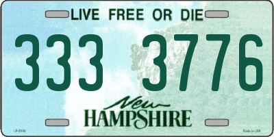 NH license plate 3333776