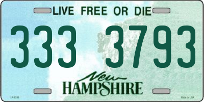 NH license plate 3333793