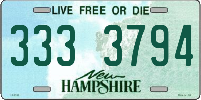 NH license plate 3333794