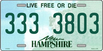 NH license plate 3333803