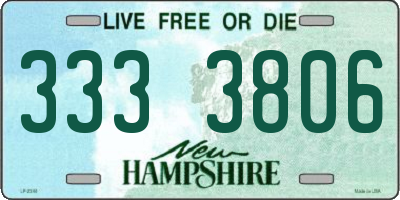 NH license plate 3333806