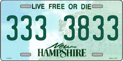 NH license plate 3333833