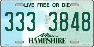 NH license plate 3333848