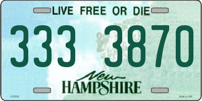 NH license plate 3333870