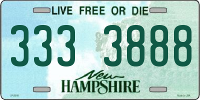 NH license plate 3333888