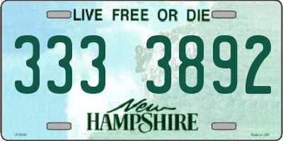 NH license plate 3333892
