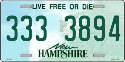 NH license plate 3333894