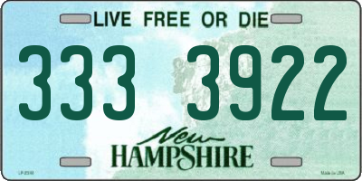 NH license plate 3333922