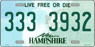 NH license plate 3333932